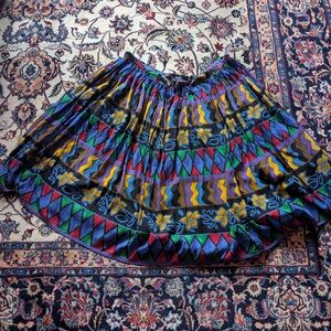 Cotton Blend Volume Multicolor Circle Skirt (Adjustable)